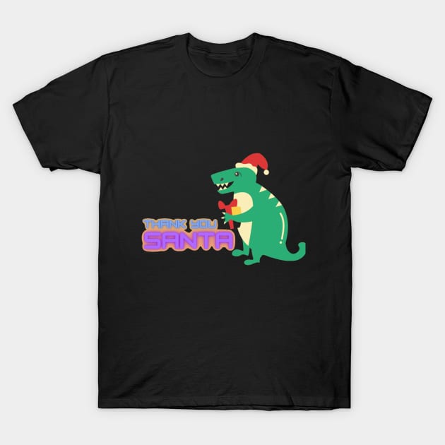 Thank You Santa Dinosaur T-Shirt by Christamas Clothing